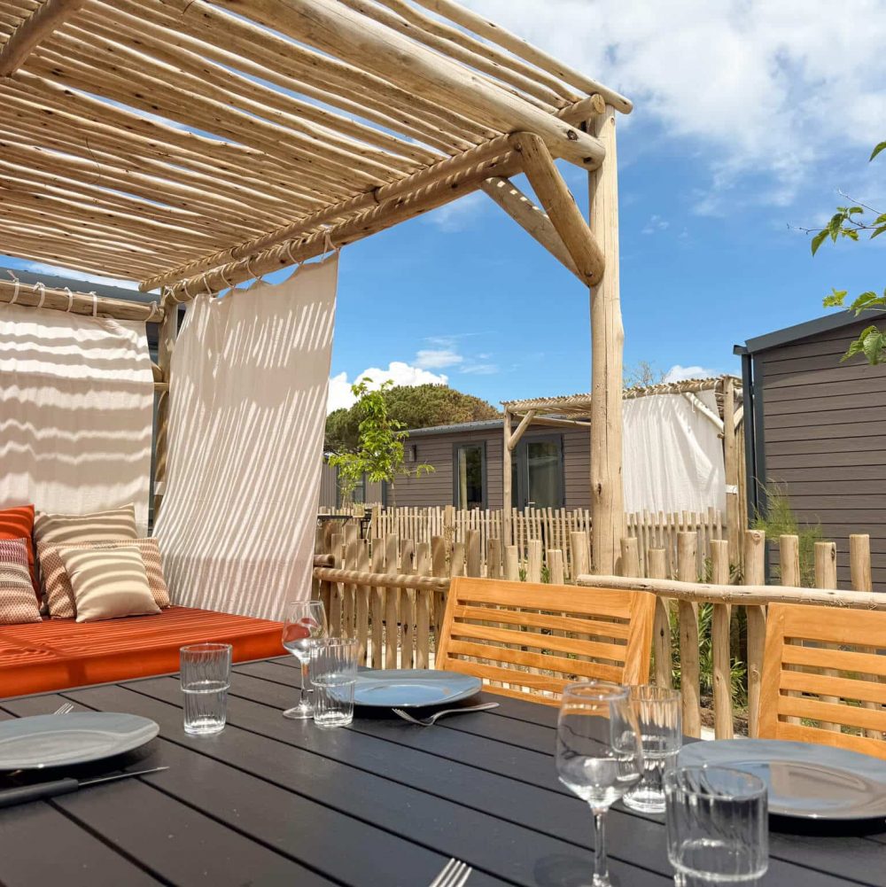 camping cap d'agde la clape village terrasse cottage cosy 2 chambres